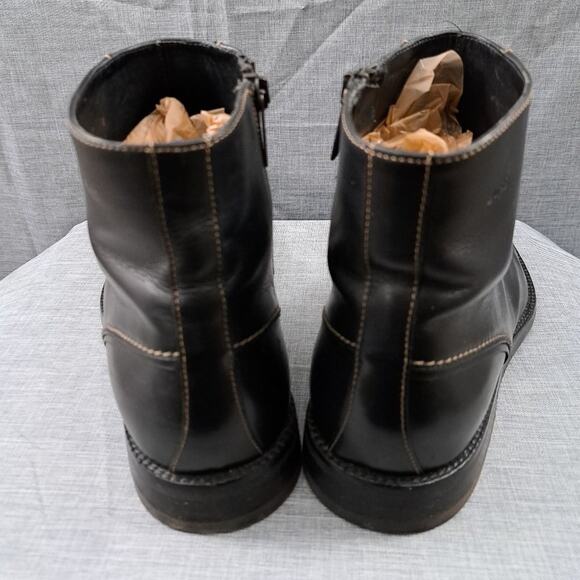 %Hugo Boss Black Leather Chelsea Chukka Ankle Boots Men\'s SZ 8 / D9 main image 4